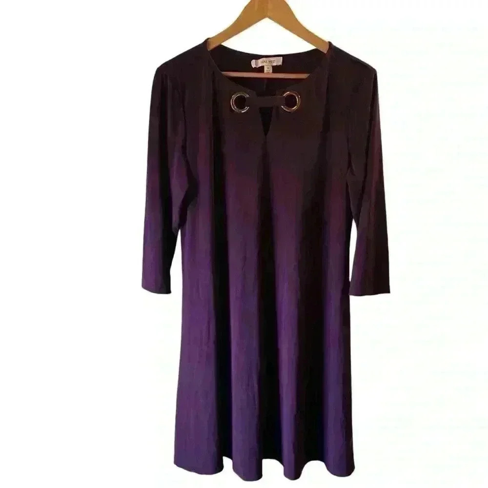 Karan Scott Women’s Lace-up Knee Length Dress Skirt Purple/Burgundy Size 10